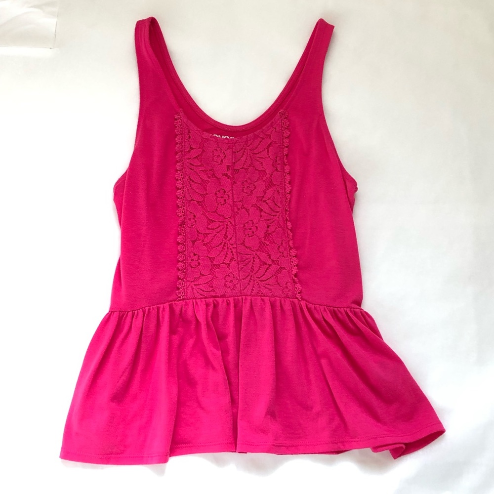 Pink Peplum Tank Top